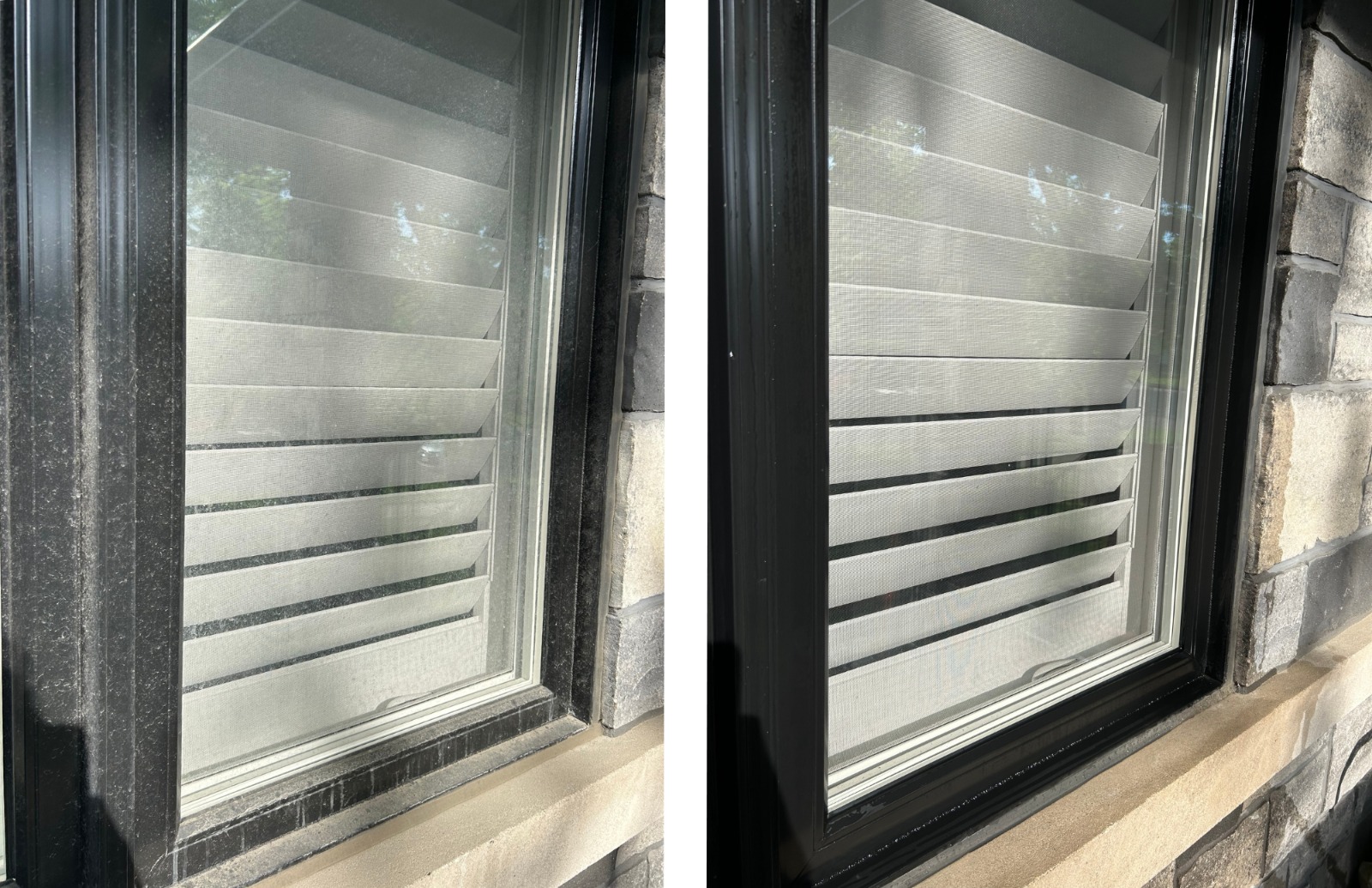 Before and after exterior cleaning